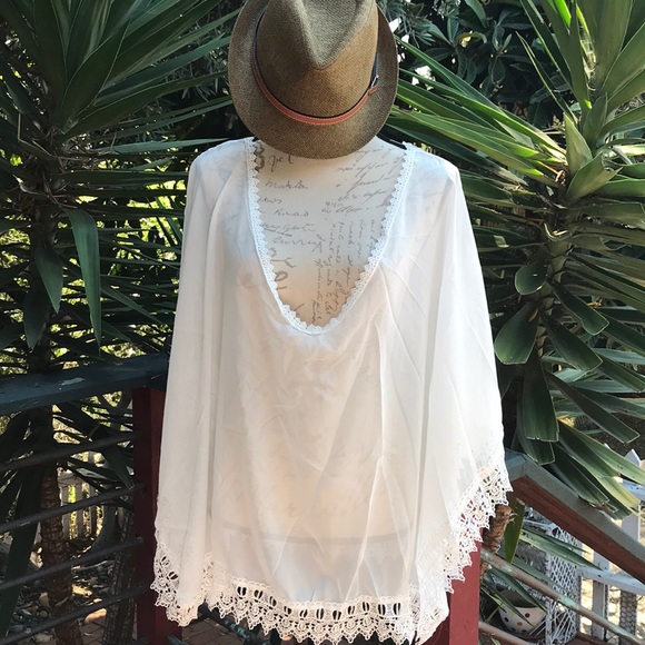New! White Poncho Cover-Up - Picture 5 of 8